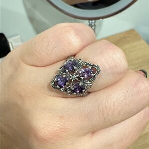 Vintage Amethyst Silver Ring